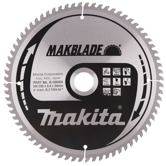 Pilový kotouč MAKITA MAKBLADE 250 x 30 mm 72 zubů
