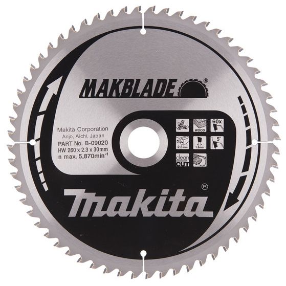 Pilový kotouč MAKITA MAKBLADE 260 x 30 mm 60 zubů