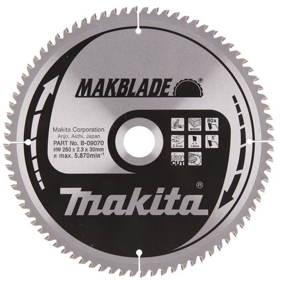 Pilový kotouč MAKITA MAKBLADE 260 x 30 mm 80 zubů