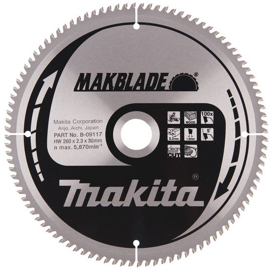 Pilový kotouč MAKITA MAKBLADE 260 x 30 mm 100 zubů