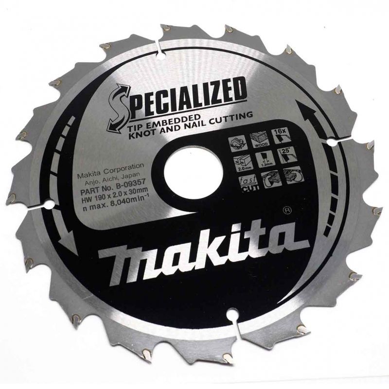 Pilový kotouč se zapuštěnými zuby MAKITA 190 x 30 mm 16 zubů