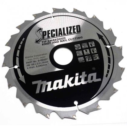 Pilový kotouč se zapuštěnými zuby MAKITA 190 x 30 mm 16 zubů