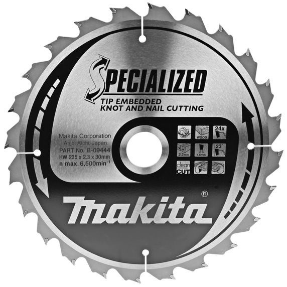 Pilový kotouč se zapuštěnými zuby MAKITA 235 x 30 mm 24 zubů