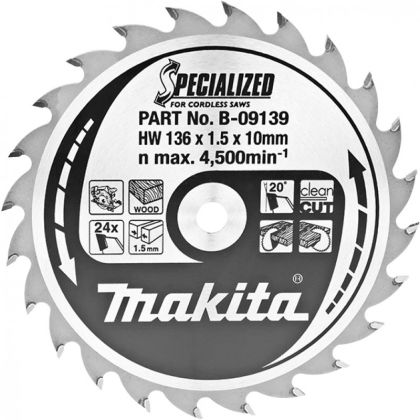 Pilový kotouč pro aku pily MAKITA 136 x 10 mm 24 zubů