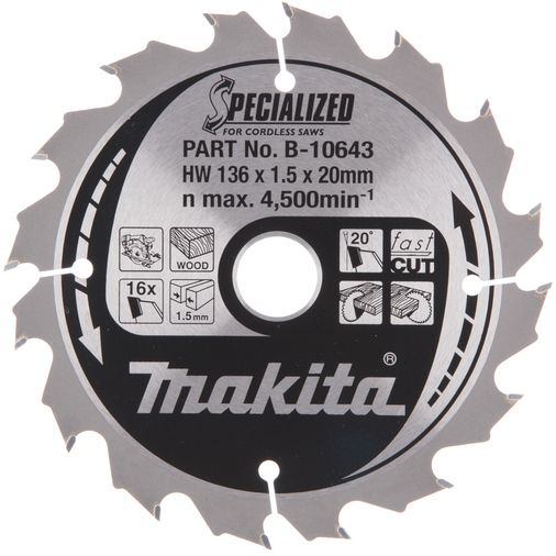 Pilový kotouč pro aku pily MAKITA 136 x 20 mm 16 zubů