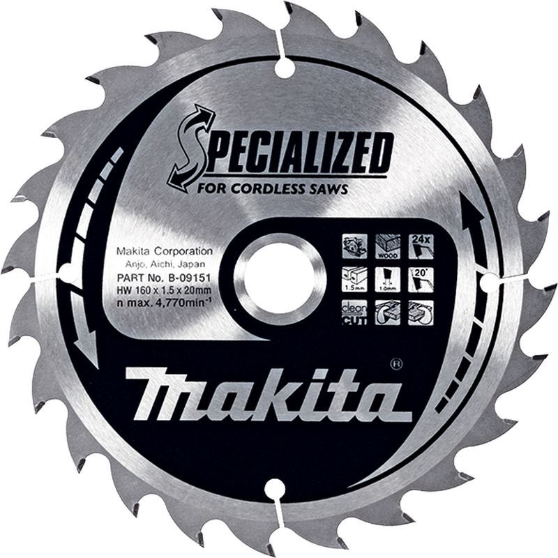 Pilový kotouč pro aku pily MAKITA 160 x 20 mm 24 zubů