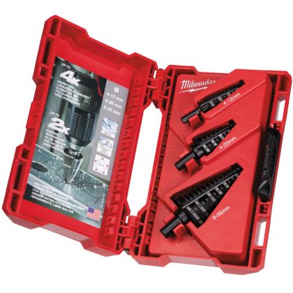 Sada stupňových vrtáků MILWAUKEE 3 ks