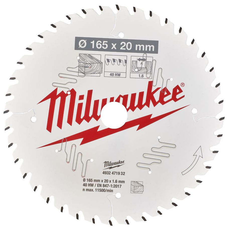 Řezný kotouč MILWAUKEE CSB P W 165/20 mm 40 zubů