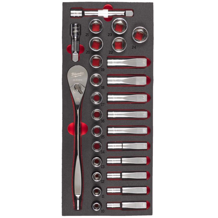 Pěnová vložka MILWAUKEE s ráčnovou sadou 1/2