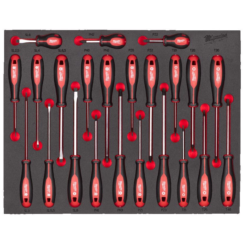 Pěnová vložka MILWAUKEE se sadou šroubováků TRI-LOBE 23 ks