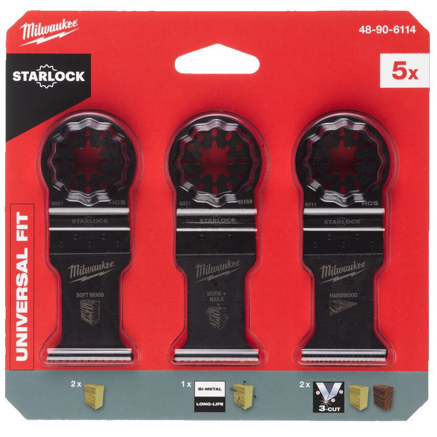 Sada příslušenství pro multifunkční nářadí MILWAUKEE na dřevo 5 ks