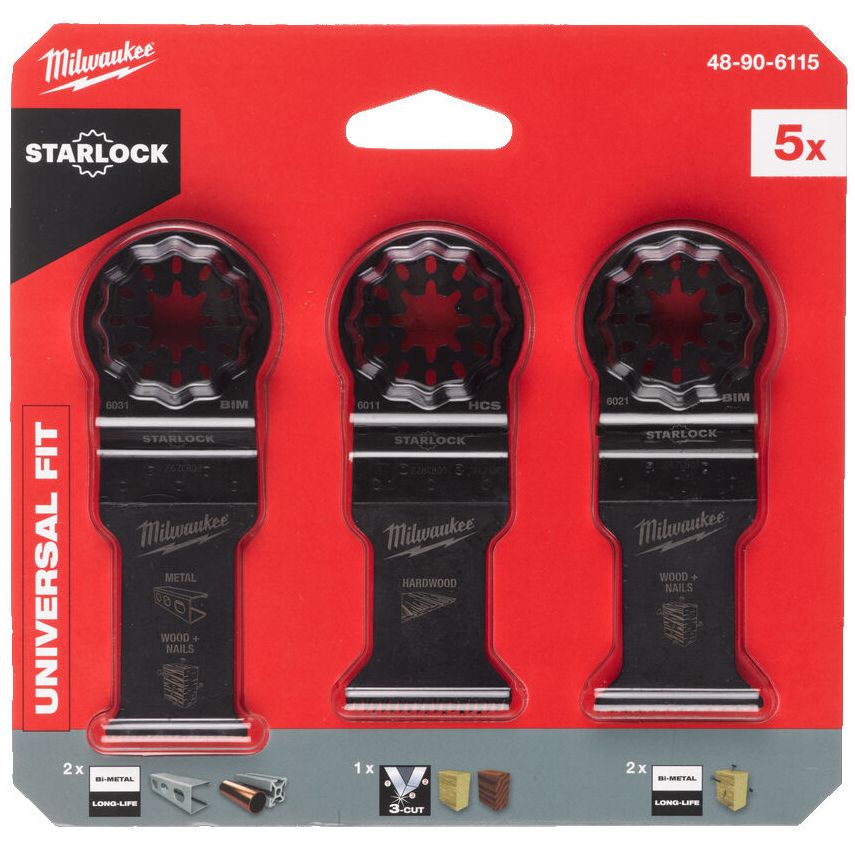 Sada příslušenství pro multifunkční nářadí MILWAUKEE na dřevo a kov 5 ks