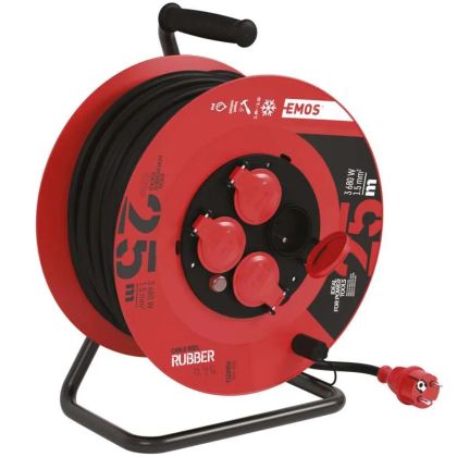 Prodlužovací kabel na bubnu EMOS GUMA 4 zásuvky 1,5 mm² 25 m 
