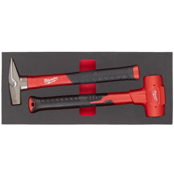 Pěnová vložka MILWAUKEE se sadou zámečnického kladiva a paličky 2 ks