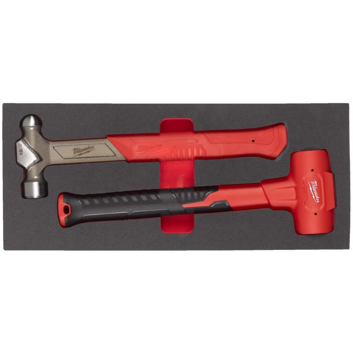 Pěnová vložka MILWAUKEE se sadou dílenského kladiva a paličky 2 ks
