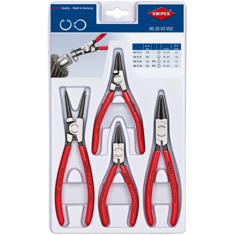 Sada kleští na pojistné kroužky KNIPEX 002003V02