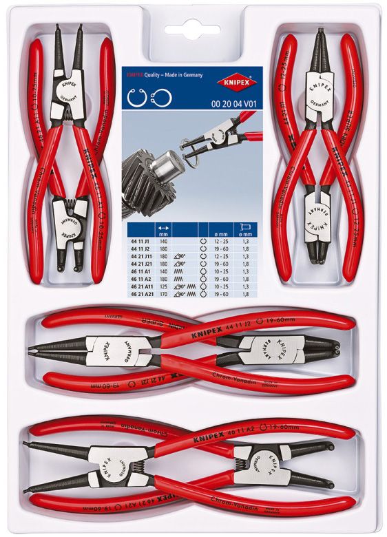 Sada kleští na pojistné kroužky KNIPEX 002004V01