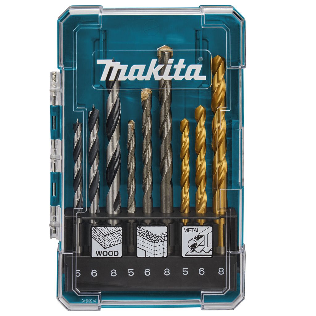 Sada vrtáků do kovu, dřeva a zdiva MAKITA 9 ks D-71962			