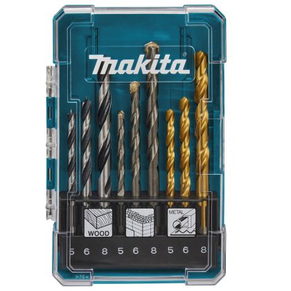 Sada vrtáků do kovu, dřeva a zdiva MAKITA 9 ks D-71962			