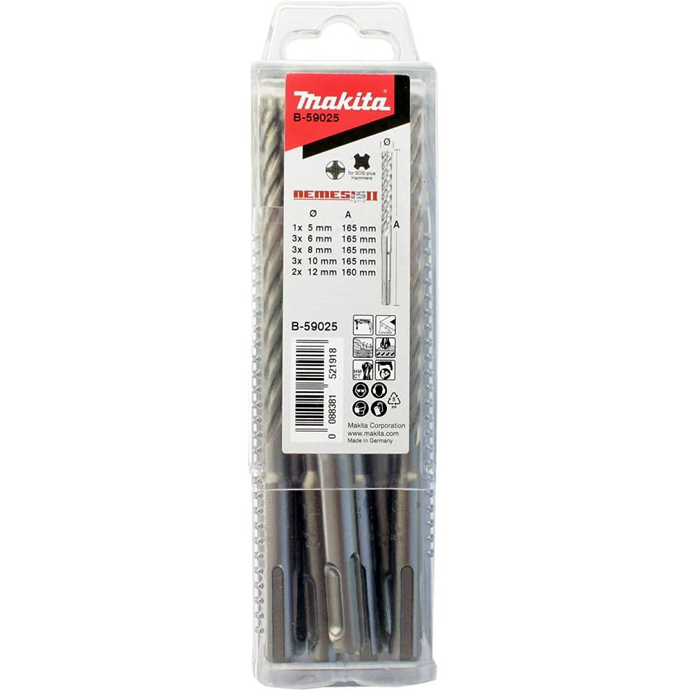 Sada příklepových vrtáků MAKITA SDS-Plus Nemesis II 12 ks E-14912