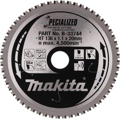 Pilový kotouč MAKITA na kov a nerez 136x20 mm 56 zubů