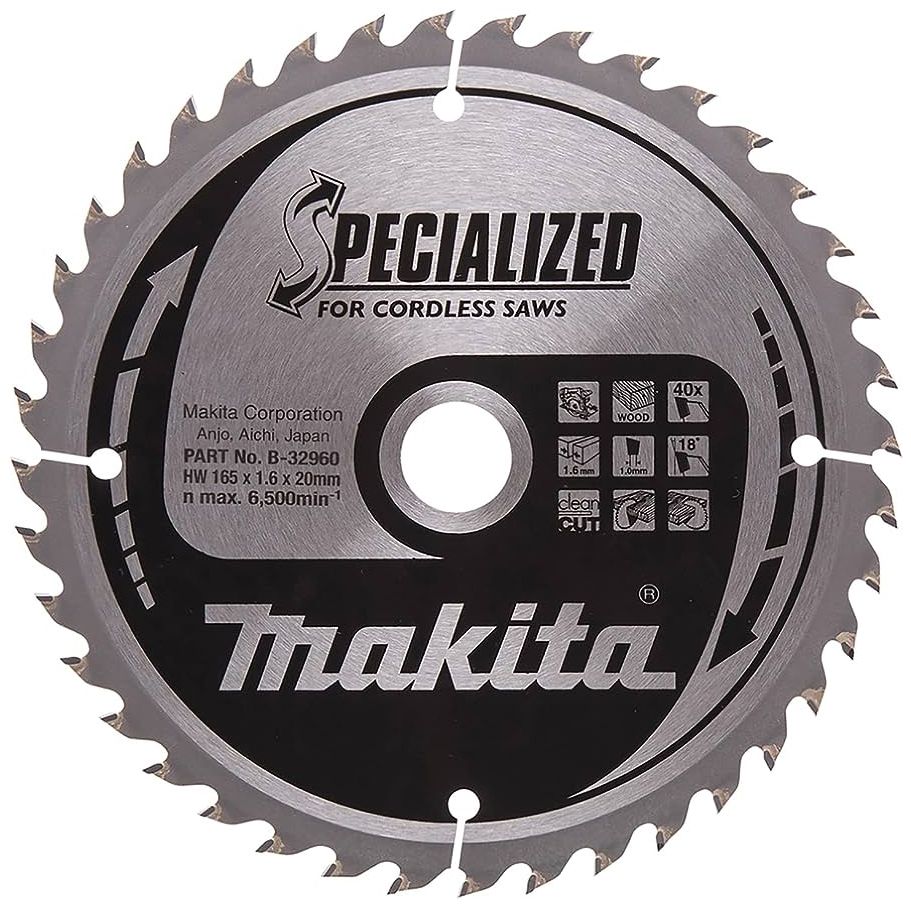 Pilový kotouč pro aku pily MAKITA 165 x 20 mm 40 zubů 6500 ot./min