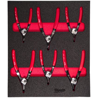 Pěnová vložka MILWAUKEE se sadou kleští na pojistné kroužky 6 ks