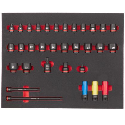 Pěnová vložka MILWAUKEE se sadou průmyslových hlavic 1/2