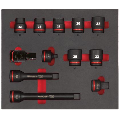 Pěnová vložka MILWAUKEE se sadou průmyslových hlavic 3/4