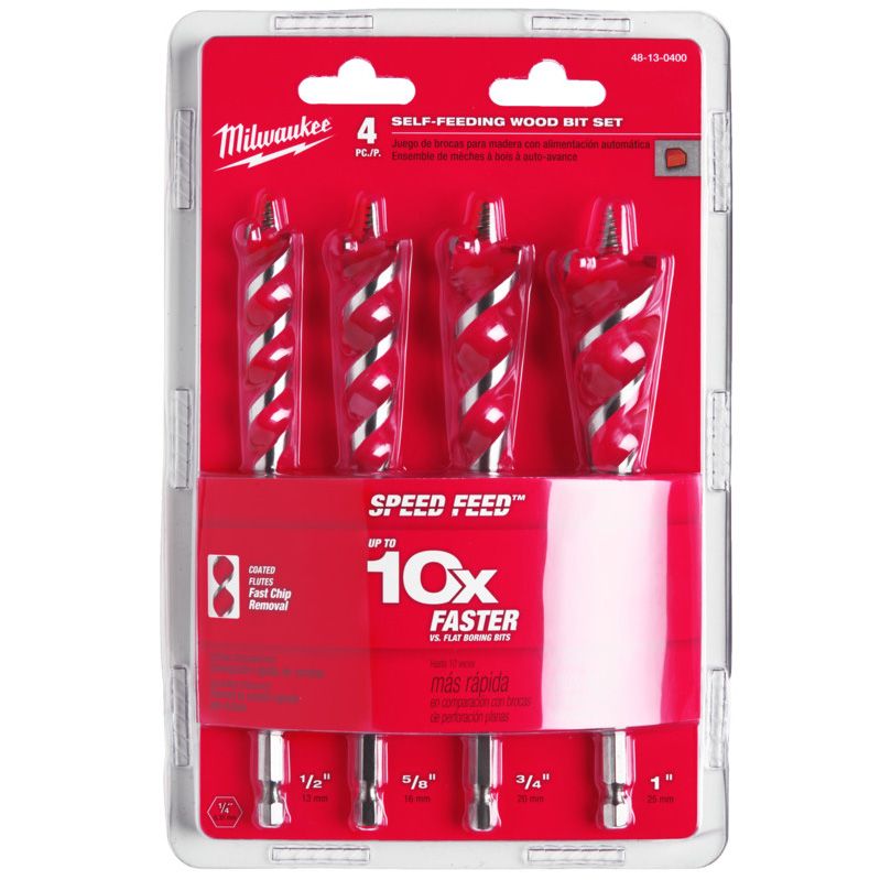 Sada vrtáků do dřeva MILWAUKEE SPEED FEED 4 ks