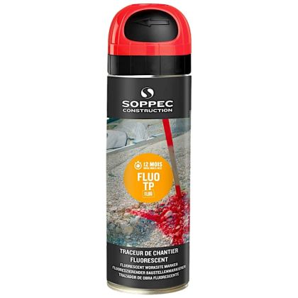 Značkovací sprej stavební SOPPEC FLUO TP 500 ml červený