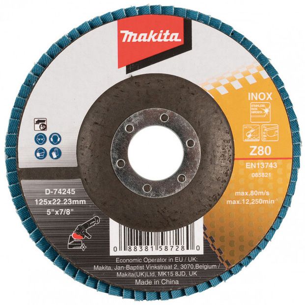 Lamelový kotouč MAKITA Zirkon 125 x 22,2 mm K80 