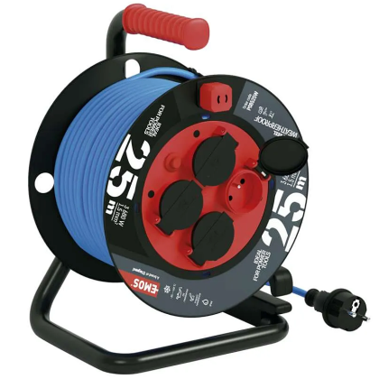 Prodlužovací kabel mrazuvzdorný na bubnu EMOS PVC 4 zásuvky 230 V 25 m 