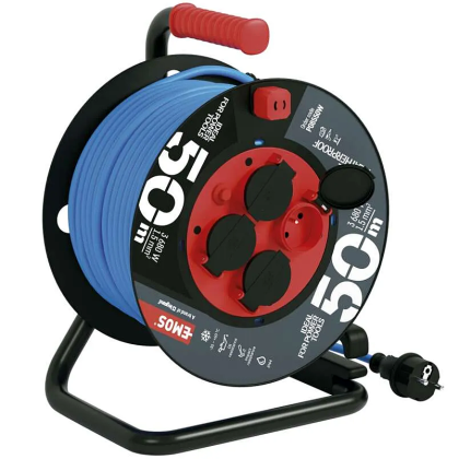 Prodlužovací kabel mrazuvzdorný na bubnu EMOS PVC 4 zásuvky 230 V 50 m