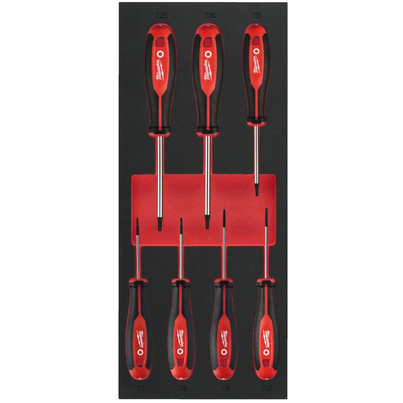 Pěnová vložka MILWAUKEE se sadou šroubováků TRI-LOBE TX 7 ks