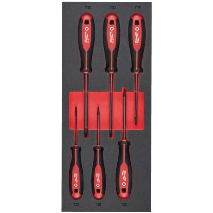 Pěnová vložka MILWAUKEE se sadou šroubováků TRI-LOBE TX 6 ks