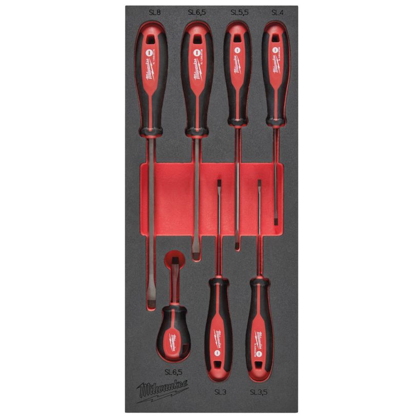 Pěnová vložka MILWAUKEE se sadou šroubováků TRI-LOBE SL 7 ks