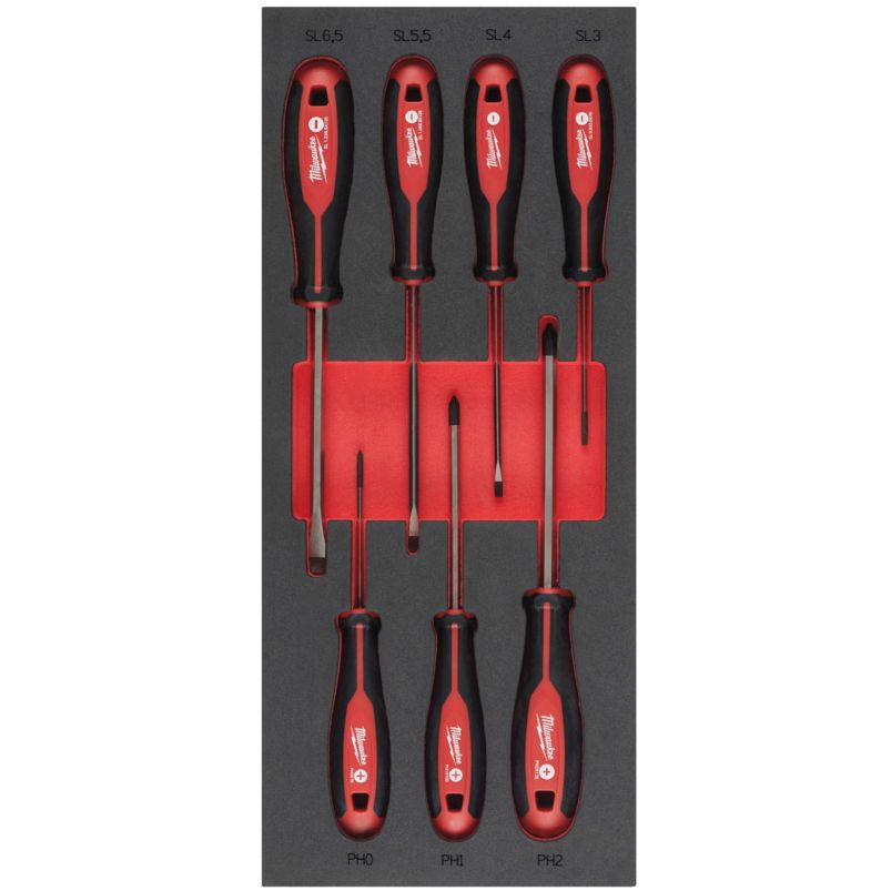 Pěnová vložka MILWAUKEE se sadou šroubováků TRI-LOBE SL/PH 7 ks