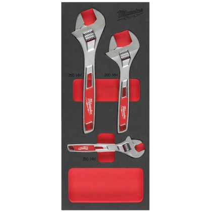 Pěnová vložka MILWAUKEE se sadou nastavitelných klíčů 3 ks