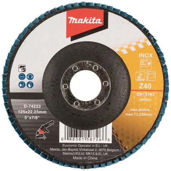 Lamelový kotouč MAKITA Zirkon 125 x 22,2 mm K40 