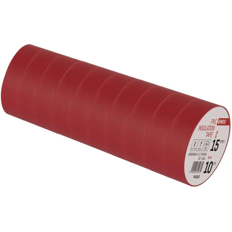 Izolační páska EMOS PVC 15 mm / 10 m červená 10 ks