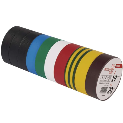 Izolační páska EMOS PVC 19 mm / 10 m barevný mix 10 ks
