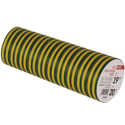 Izolační páska EMOS PVC 19 mm / 10 m zelenožlutá 10 ks