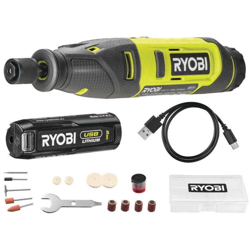 Aku přímá bruska RYOBI RRT4-120GA15 USB Lithium