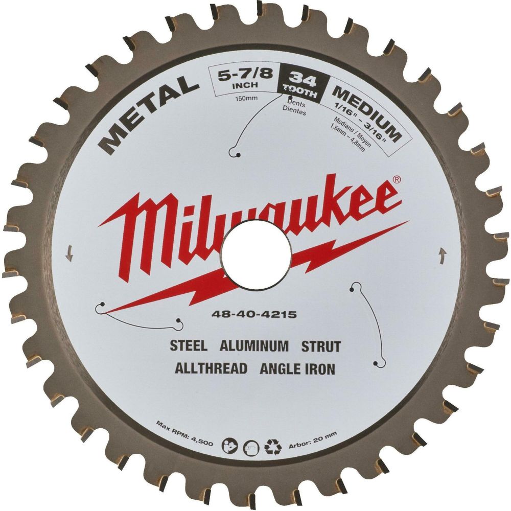 Pilový kotouč na kov MILWAUKEE 150 x 20 mm 34 zubů 4932501140