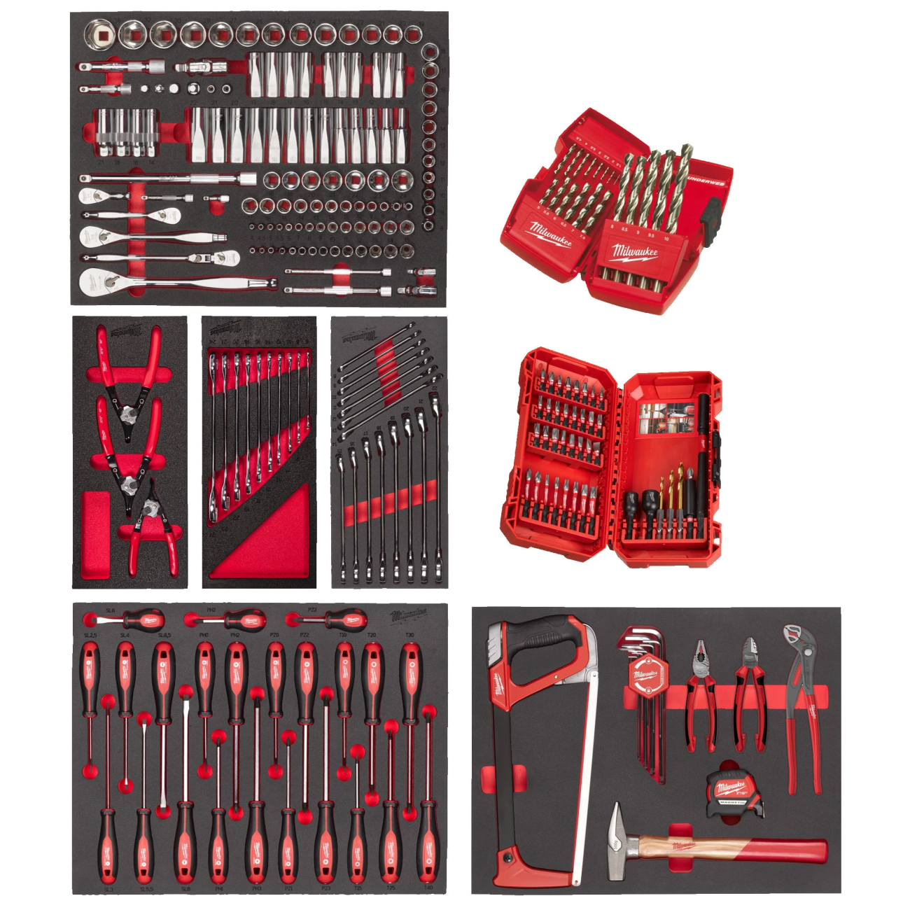 Pěnová vložka MILWAUKEE se sadou nářadí 244 ks