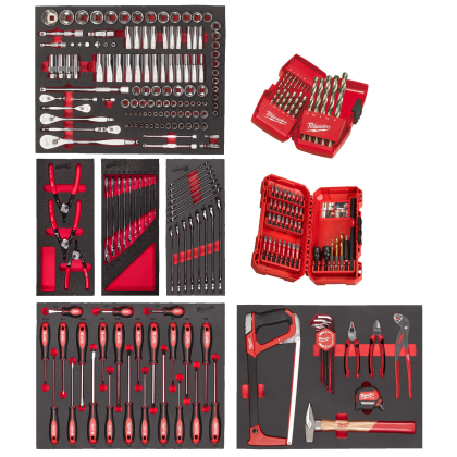 Pěnová vložka MILWAUKEE se sadou nářadí 244 ks