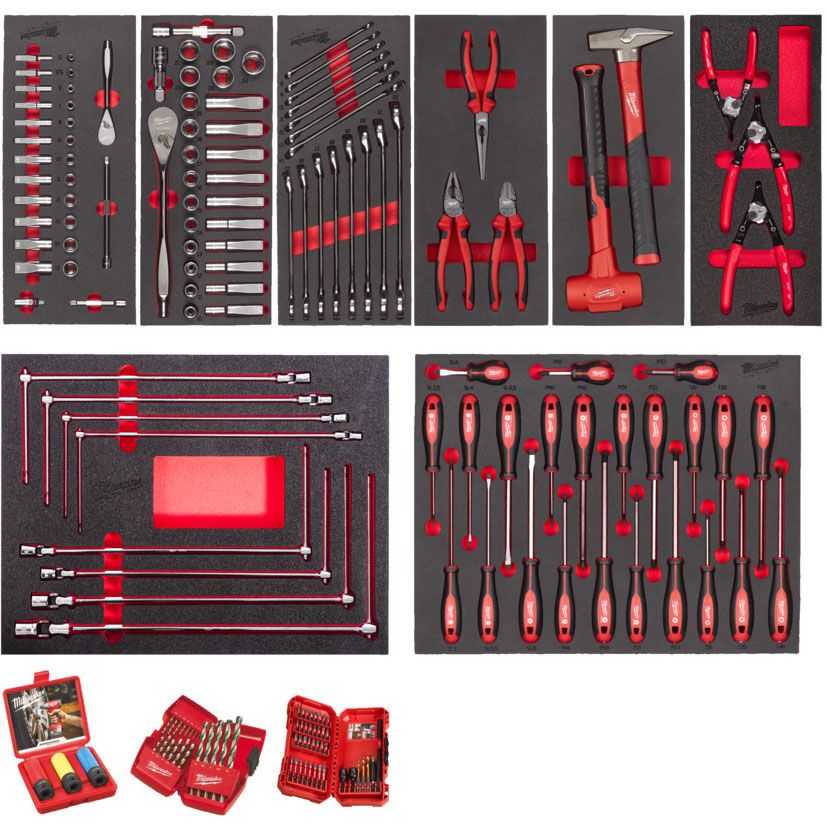 Pěnová vložka MILWAUKEE se sadou nářadí 172 ks