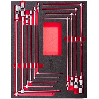 Pěnová vložka MILWAUKEE se sadou výkyvných nástrčných hlavic 10 ks