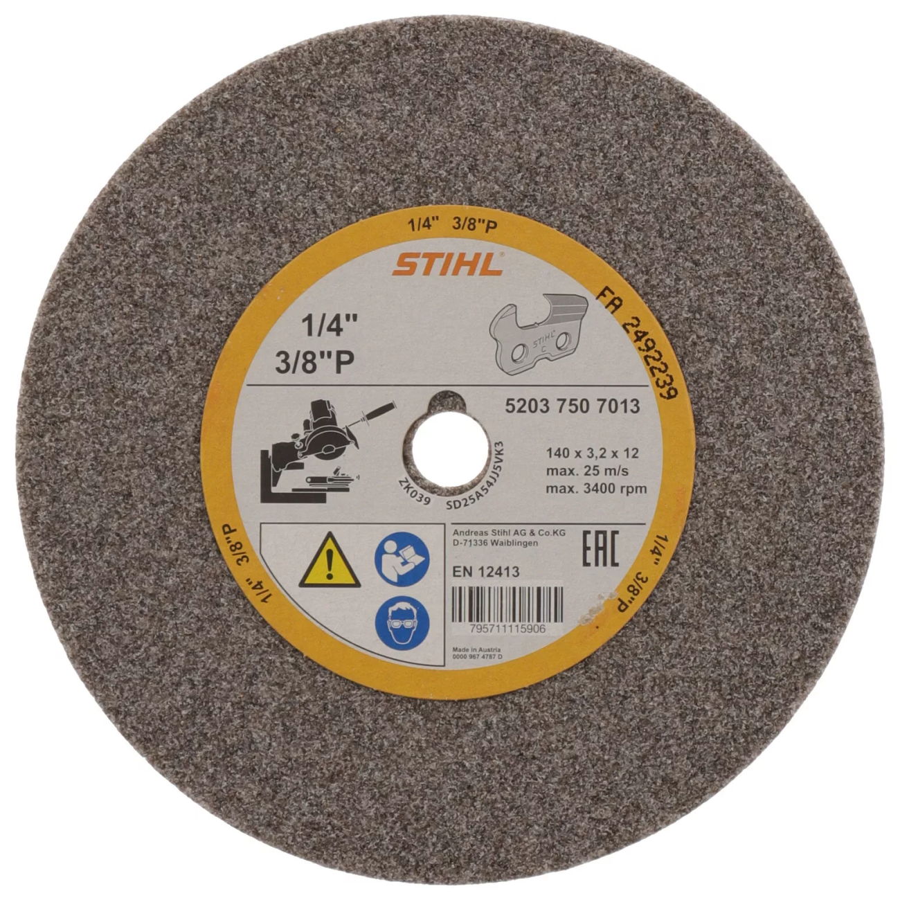 Brusný kotouč na řetězy STIHL 140x12x3,2